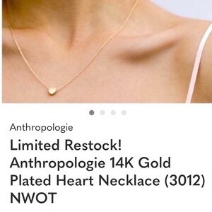 Anthropologie Gold Heart Necklace